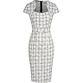 GRACE KARIN Women's Gorgeous Pencil Dress Cap Sleeve Tweed Pencil Dress for Work