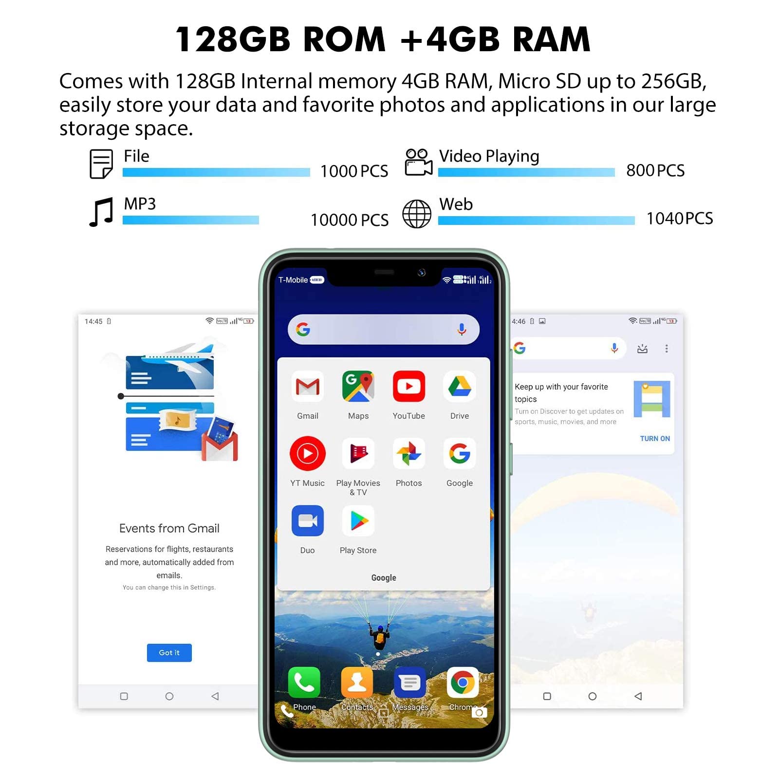 OUKITEL C22 Unlocked Cell Phones (2021 New) 128GB/4GB Android 10 Unlocked Smartphones with 256GB Expandable 5.86'' 4000mAh Face ID + Fingerprint GSM 4G LTE Dual Sim International Version