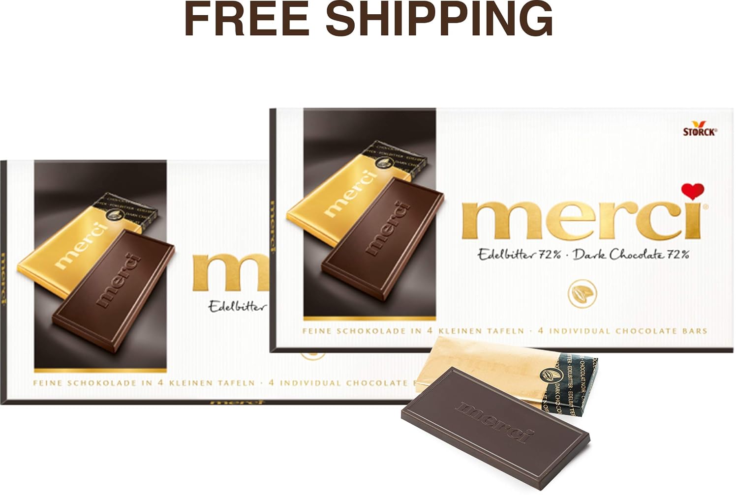 Amazon Com Merci Chocolate Tablets Dark Chocolate 2 X 100 G