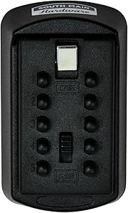 South Main Hardware 810144 Combination, Black Key Storage Lock Box, 3.93 inch L x 2.32 inch w x 1.69 inch H