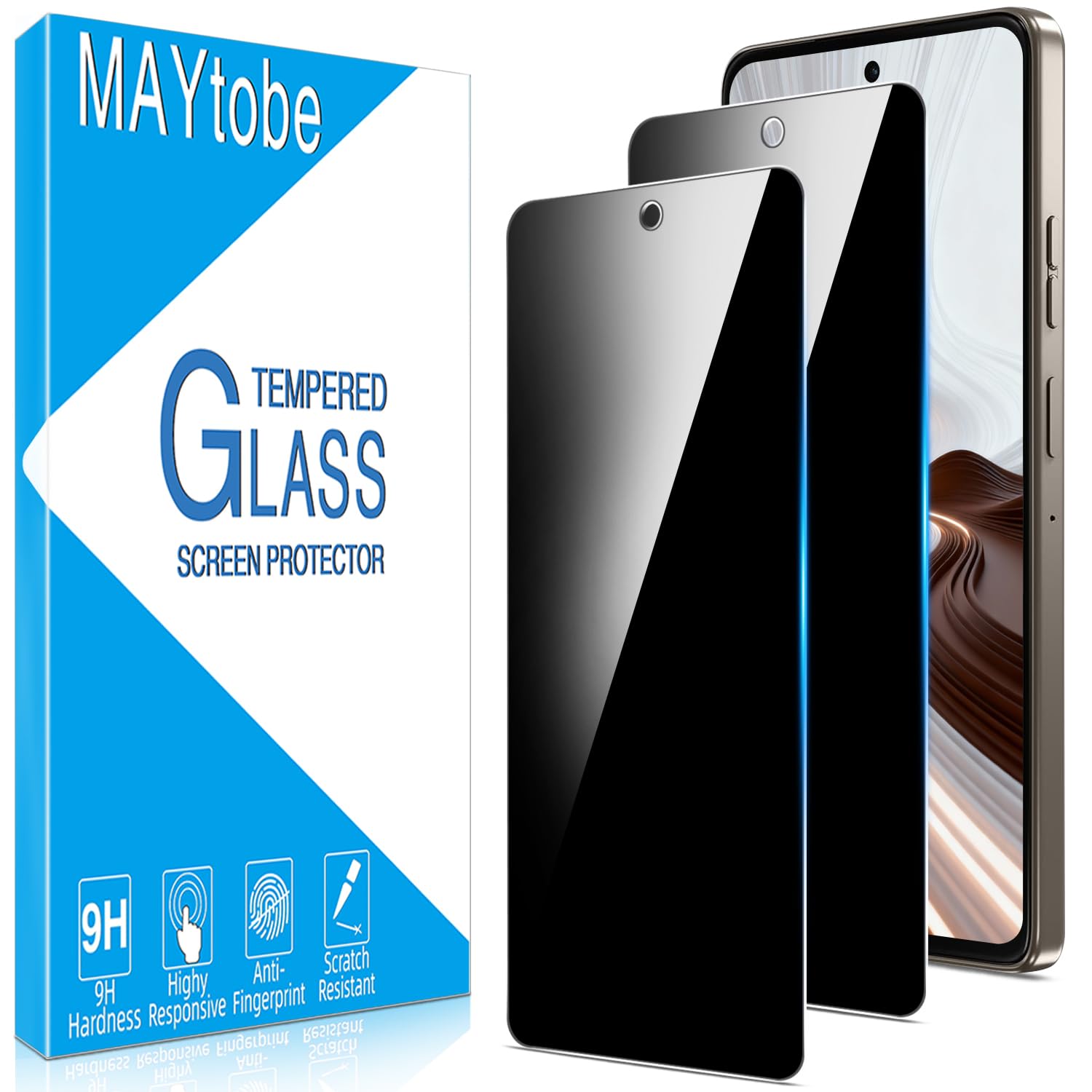 MAYtobe [2-Pack Privacy Screen Protector Designed for Motorola Moto G Power 2026 Tempered Glass, Anti Spy, No Bubbles, Anti Scratch, Easy to Install