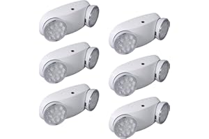 CM MZY Emergency Lights with Battery Backup,Commercial Emergency Light,Two Adjustable LED Light Head,Emergency Lighting Fixtures,120-277V AC, UL Certified, 6 Pack