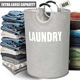 DOKEHOM 160L XXL Collapsible Laundry Hamper Grey 20x31in 51x79cm view 5