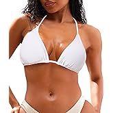 Coloquin Women Triangle Bikini Top Halter String Brazilian Bikini Bathing Suit Tops Tie Swimsuit Tops only