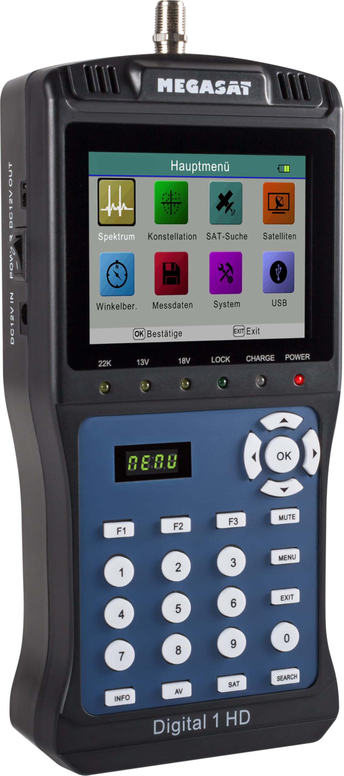 Megasat Digital 1 HD 2600011 Satellite Meter,black