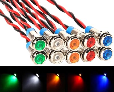Gebildet 10pcs 6mm 1/4 AC/DC 12-24V LED Indicator Light Waterproof