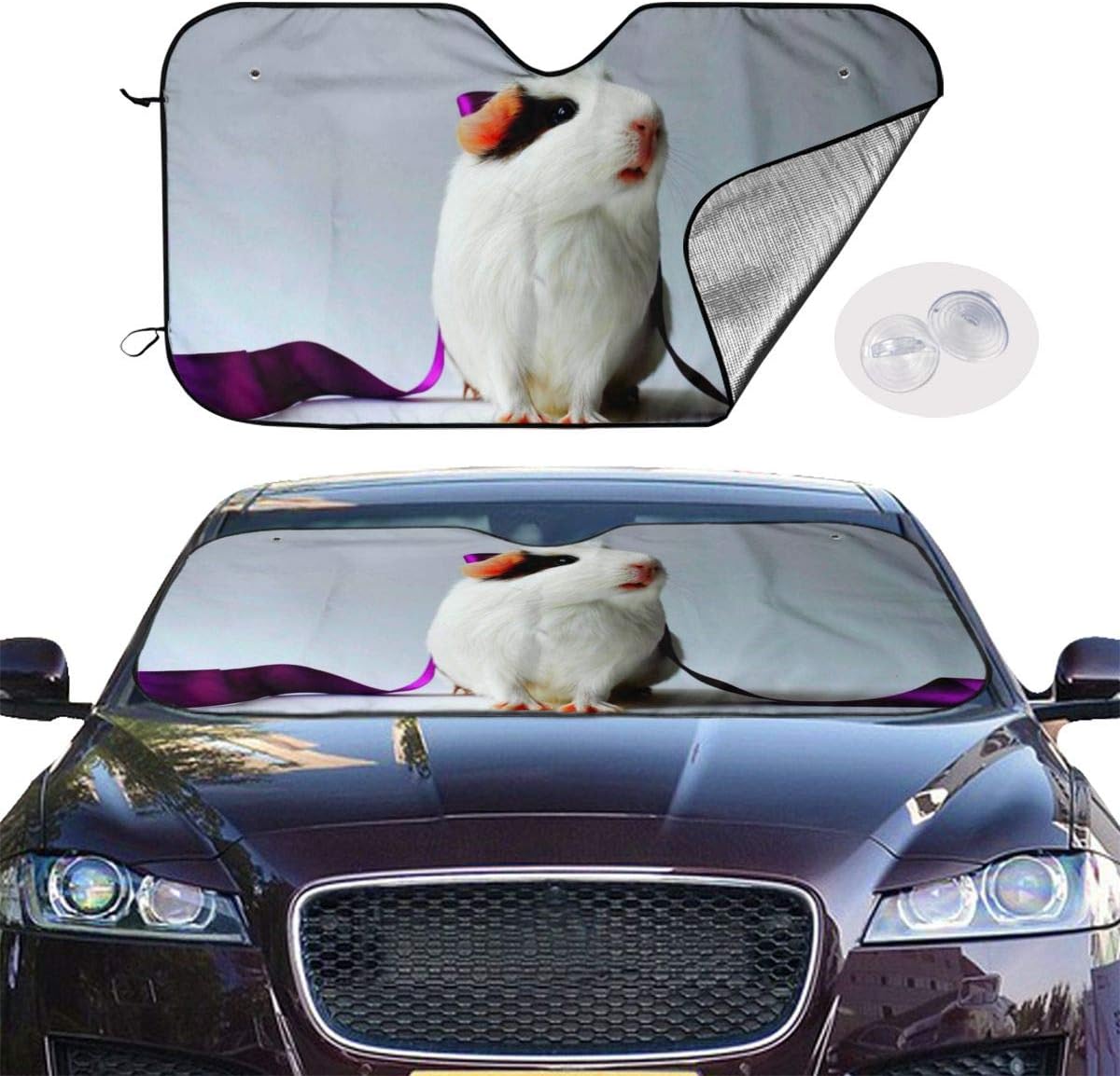 Ysdbpay Car Windshield Sun Shade Folding, Cute Hamster Auto