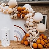Selfgurher 139 pcs Fall Balloon Arch Kit Burnt Orange Balloons Terracotta Balloon Arch Kit Rust Balloons Double Stuffed Cream Peach Balloon for Fall Wedding