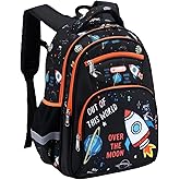 Cusangel Backpack for Boys Girls School Bookbags,Kindergarten Elementary Middle School Lightweight Waterproof Multifunctional Large Capacity for Backpack (16 inch Space Fun Prints)