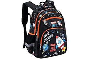 Cusangel Backpack for Boys Girls School Bookbags,Kindergarten Elementary Middle School Lightweight Waterproof Multifunctional Large Capacity for Backpack (16 inch Space Fun Prints)