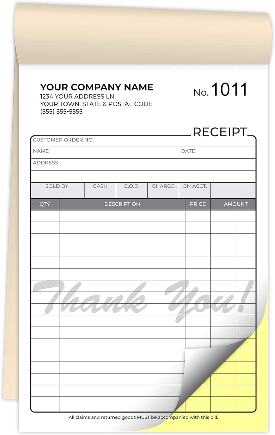 with Bound Staple Books Receipt 8.5 x 5.5 Customizable PrintPPS