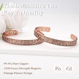 MagEnergy Copper Magnetic Bracelet for Women 3500 Gauss Adjustable Plum Blossom view 2
