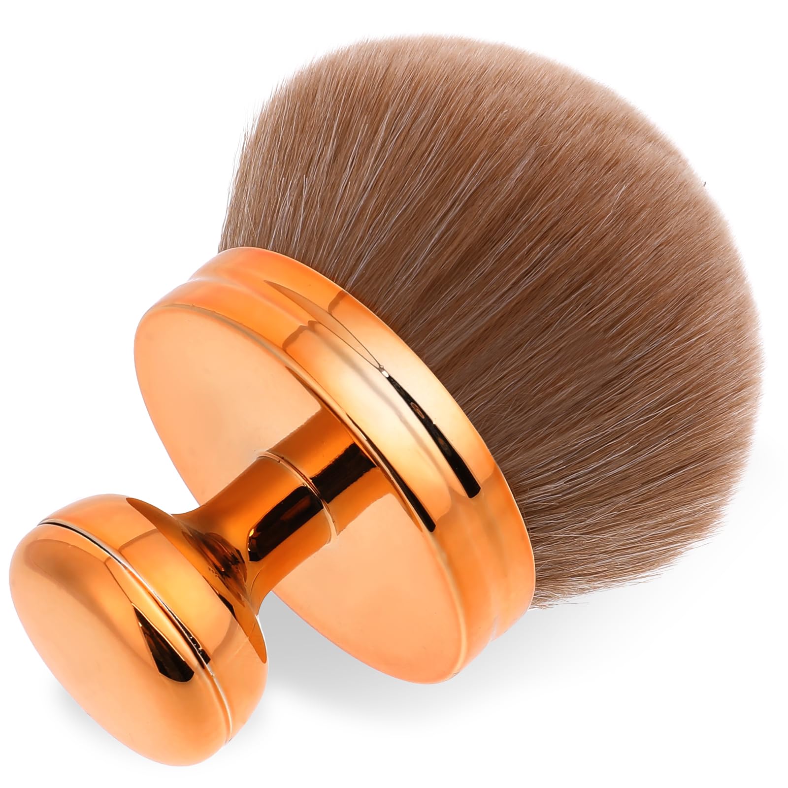 Qianyu Extra Large Makeup Brush for Bronze Blend Self Tan Back Applicator Provides Unblemished Application Without Streaking Kabuki Brush for Unblemished Oval Face Leg Makeup (gold)