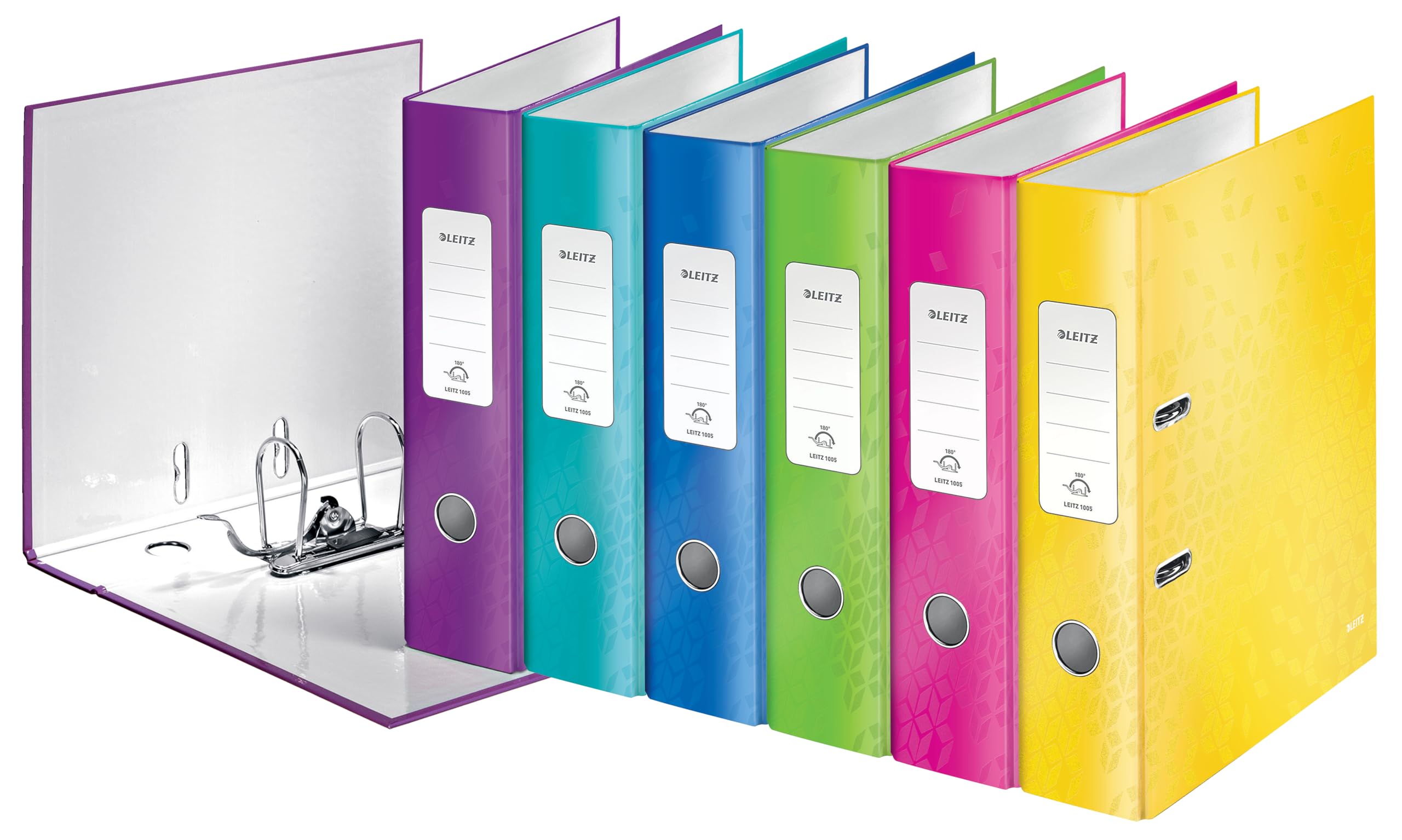 Leitz Lever Arch File, Assorted, A4, 80 mm spine width, WOW Range, 10051099