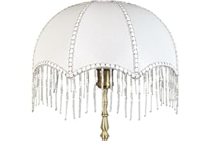 Scalloped Vintage Lamp Shade with Tassels Fringe Dome Antique Lamp Shade Replacement for E27 Table Lamps Floor Lamps 7.87x7.4