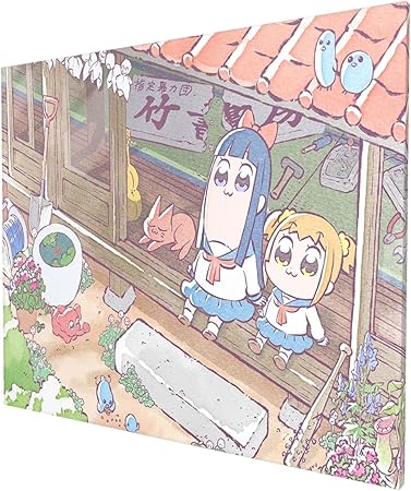 Amazon ポプテピピック 装飾画ぶら下げ絵画ポスターアートフレーム木製フレーム絵画キャンバスアート室内装飾壁装飾壁掛けポスター現代絵画キャンバス絵画50 60cm ウォールステッカー オンライン通販