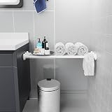 WELDUN Extendable Shower Curtain Rod 48-118cm No Drill Telescopic Pole White view 5