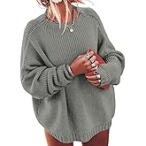 ForHailey Plus Size Sweaters for Women Batwing Sleeve Oversized Boat Neck Jumper Tops Chunky Knit Pullover Sweater XL-5XL