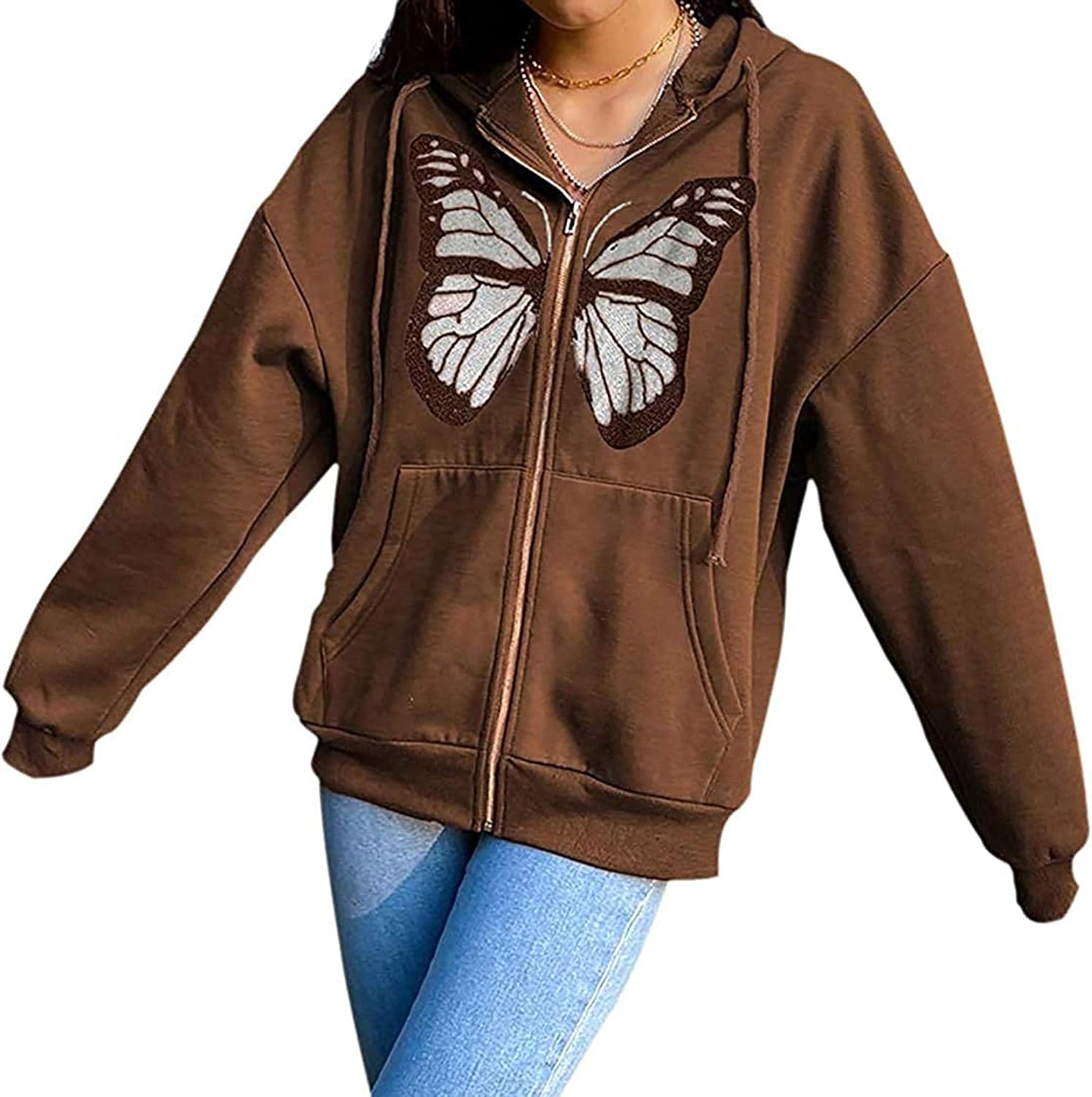 Oversized Hoodie Für Teenager Mädchen - Y2K Style Mit Stickerei