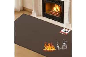 TOHONFOO Hearth Rugs for Fireplaces Fire Resistant, 48 x 28 x 0.04 inch Fireproof Fireplace Mat Hearth Rug, Hearth Pads for Wood Stove Fireplace Indoor Outdoor, Protect Floors Carpets from Sparks Embers-Brown