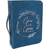 Bible Cover Case for Women - Minimalist Design Debossed Bible Case, Large Bible Covers for Women – Bible Accessories (NavySilver)