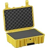 Condition 1 18" Medium Waterproof Hard Case with Foam, Model 801, Portable Protective Storage, Box for Travel, Tactical Gear, Made in USA, 18.36"x13.70"x 7.03" Yellow