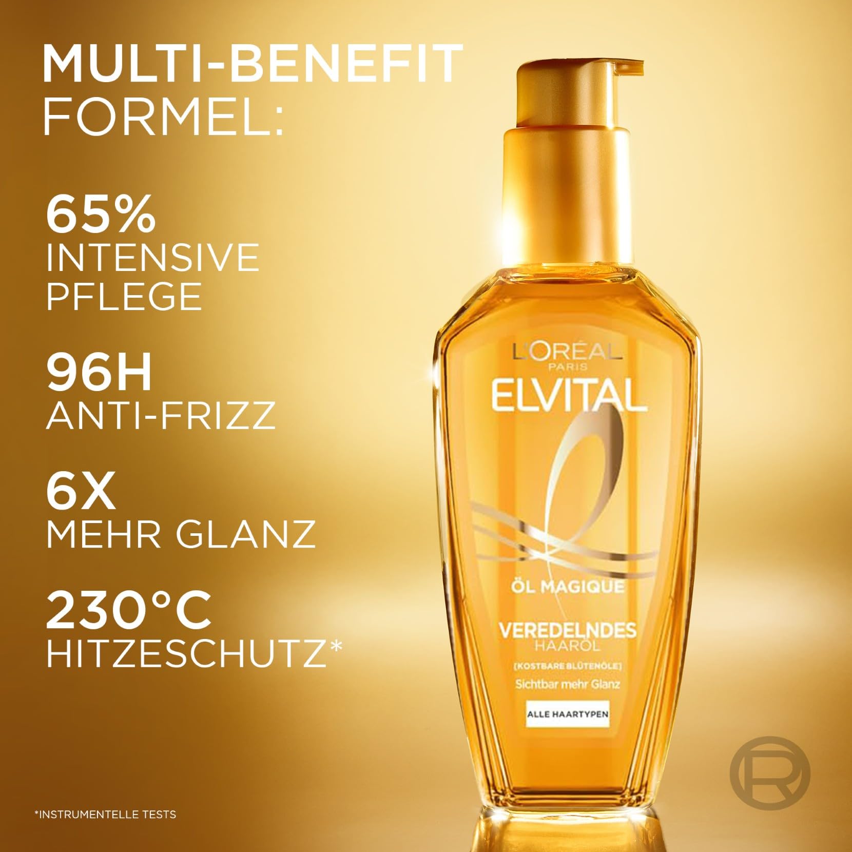 L'Oréal Paris Elvital Öl Magique Veredelndes Haaröl, für alle Haartypen, gegen Frizz und Austrocknen, mit 6 kostbaren Blütenölen, für Glanz und Geschmeidigkeit, Hitzeschutz bis 230 °C, 1 x 100ml 7