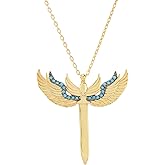 Archangel Michael Sword Pendant Necklace, Gold Sterling Silver with Adjustable Chain, Spiritual Protection Jewelry, Faith-Based Gift for Believers