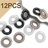 Sularpek 12 Pcs Spiral Hair Ties MultiColor No Crease Plastic Ponytail Holders view 5