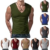 Mens V Neck Tank Tops Sleeveless Undershirts Quick Dry Athletic Gym Shirts Casual Basic Tees Solid Color Workout Top