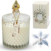 VIONAMI Luxury Scented Candle Gift – Ghost Orchid Rare Flower Fragrance in Elegant Glass Jar, Decorative Soy Candles Gifts for Women, Long-Lasting 80 Hr, 14.8 oz, Luxury Candles for Women