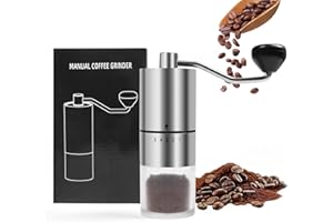 Matrjestice Manual Coffee Grinder With Ceramics Burr for Espresso,French Press,5 Adjustable Settings,Hand Maker with Built-In Burr,For Home Use and Camping Travel,Coffee Bean Grinders With Hand Crank