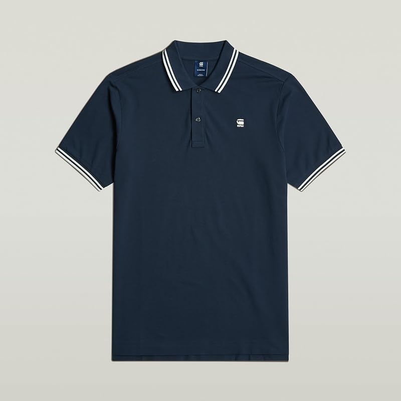 Homme Polo Dunda Slim Stripe, Bleu (sartho blue D17127-5864-6067), XS
