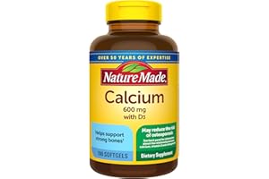 Nature Made Calcium 600 mg with Vitamin D3, Dietary Supplement for Bone Support, 100 Softgels