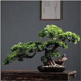 Artificial Bonsai Tree 17 Inches Artificial Bonsai Pine Tree,Realistic Fake Plant Decoration, Potted Artificial House Plants, for Desktop DisplayZen Garden Décor