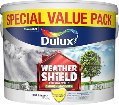 Dulux Weathershield Smooth White Masonry Paint 7.5L Acrylic