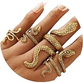 AIOMISKO 4PC Antique Gold Snake Octopus Rings, Simple Stacking Ring, Boho Knuckle Ring Set, Stackable Midi Cuff Rings, Vintage Joint Finger Rings for Women Men