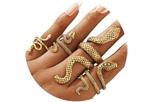 AIOMISKO 4PC Antique Gold Snake Octopus Rings, Simple Stacking Rings, Boho Knuckle Ring Set, Stackable Midi Cuff Rings, Vintage Joint Finger Rings for Women Men