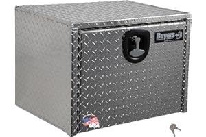BUYERS PRODUCTS COMPANY Buyers Products 1705100 Diamond Tread Aluminum Underbody Truck Tool Box, 18 x 18 x 24, Made in USA, .100 in. Thick, Corrosion Resistant, Locking Compression Latch, Secure Storage for Work Trucks