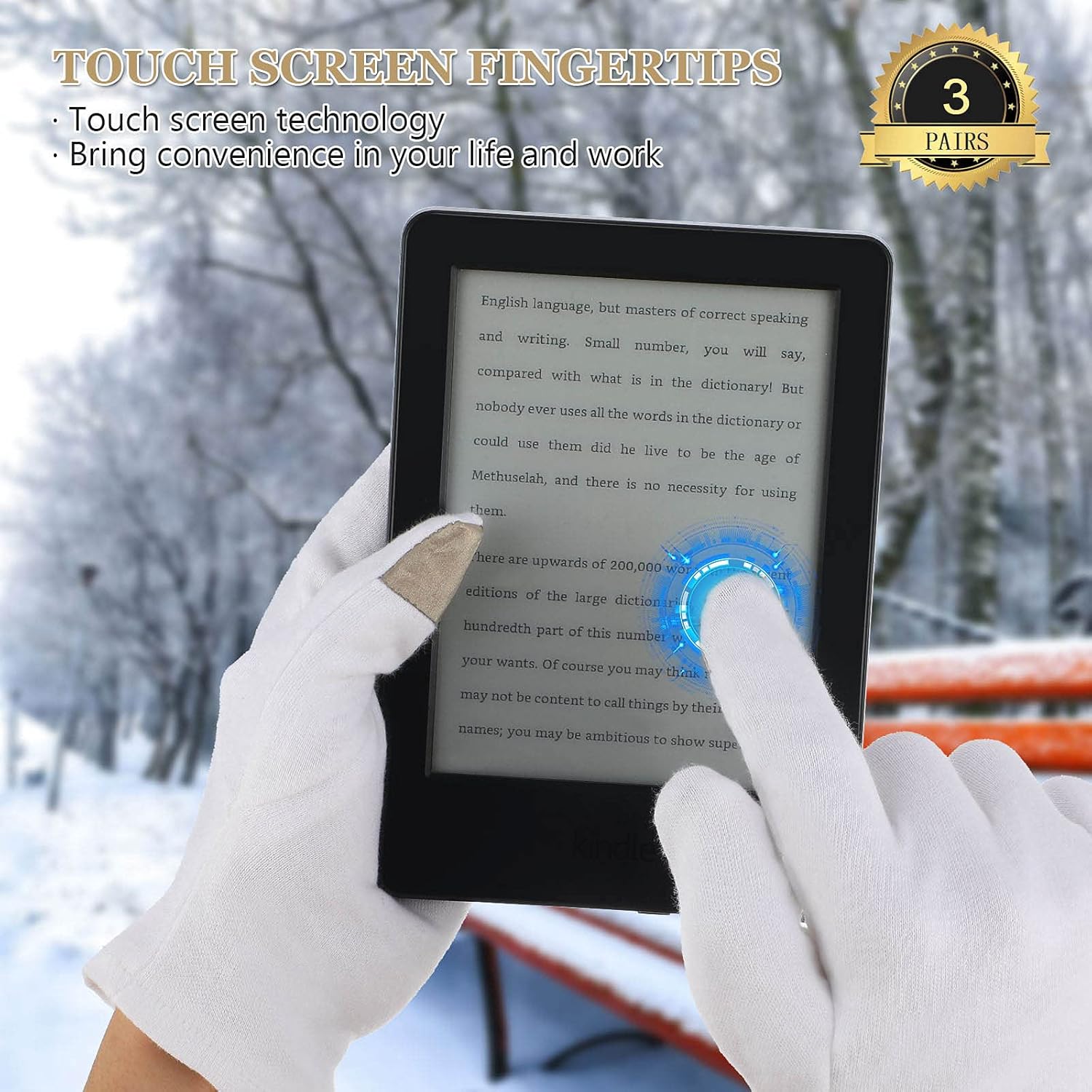 3 Pairs Touchscreen Moisturizing Gloves for Dry Hands, Cosmetic Gloves with Wash Bag White Gloves Overnight, Inspection Gloves, SPA Gloves for Men and Women : Beauty