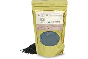 Pure Indian Foods Organic Black Seed (Nigella sativa/Black Cumin Seeds/Kalonji) 8oz - Whole seed, Non-Irradiated, Non-GMO & Naturally Gluten-Free, No Preservatives