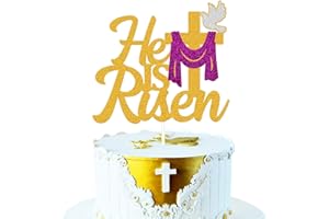 LONKISYL He is Risen Cake Topper Happy Easter Day Cake Decoraiton Jesus Easter Party Decor Spring Bunny themed Birthday Party Religious Holiday Bady Event Anniversary Celebration Supplies
