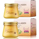 2pcs Snail Collagen Face Cream，Collagen Hydrating Anti-Wrinkle and Rejuvenating Cream Korean, Collagen Rejuvenating Moisturizer for Women, Improves Skin Firmness, Reduces Dryness & Fine Lines