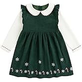 Simplee kids Baby Girls Peter Pan Collar Dress Long Sleeve Dress for Winter Autumn 12M-6T