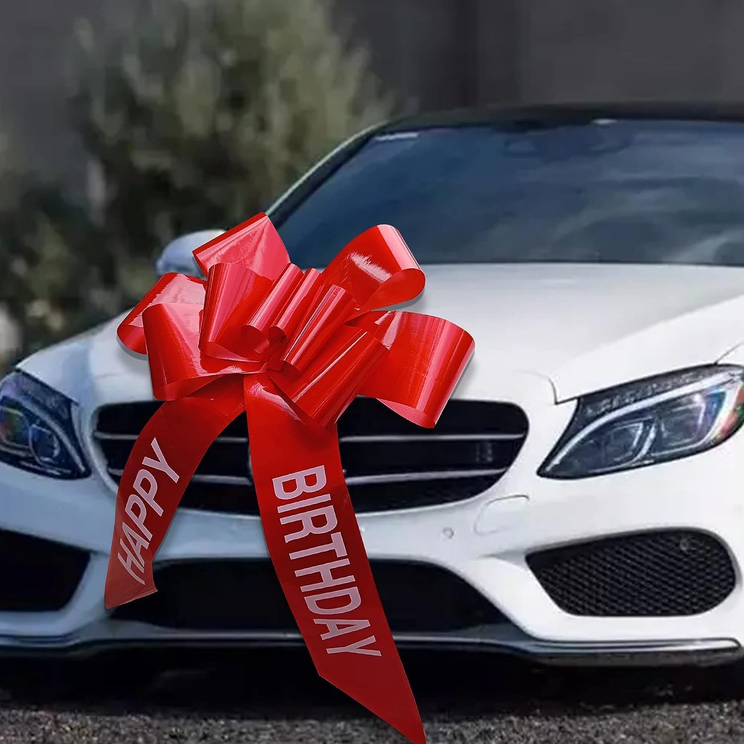 Photo 1 of 30" Giant Car Bow Big Red Car Bows for Large Gift Wrapping, Wedding, Birthday, Christmas, Huge Pull Bow for Large Present Decoration