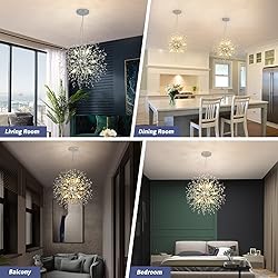Modern Crystal Chandeliers Firework, 9-Light Chrome