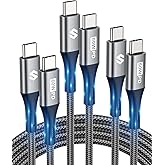 Silkland USB C to USB C Cable 60W 3 Pack [6.6ft+3.3ft+1.6ft], PD QC 3.0, Type C Fast Charger USBC Cord Compatible for iPhone 