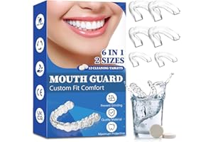 MITREAL Mouth Guard for Grinding Teeth at Night, Night Guards for Teeth Grinding, Dental Night Guards for Sleep, Comfortable Grinding Guard for Adults with 12 Cleaning Tablets