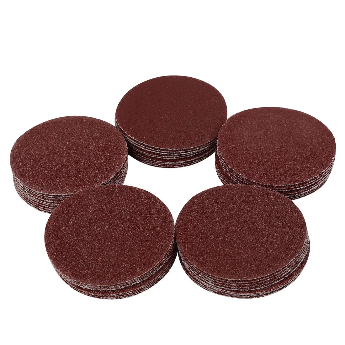 sourcingmap 50pcs Hook and Loop Sanding Discs Pads 60-150 Grits 2 Inch Sandpaper