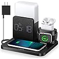 LAVONE Wireless Charger,3 in 1 Fast Charging Station with Alarm Clock and Night Light,Compatible for iPhone 15/15 pro/14/14 pro/13/13 Pro/12/12Pro Max/11 Series/XR/XS/8/iwatch/AirPods/Samsung